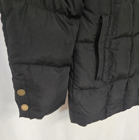 Land's End Black Warm Down Puffer Full Zip with Snaps - Picture 5 of 10